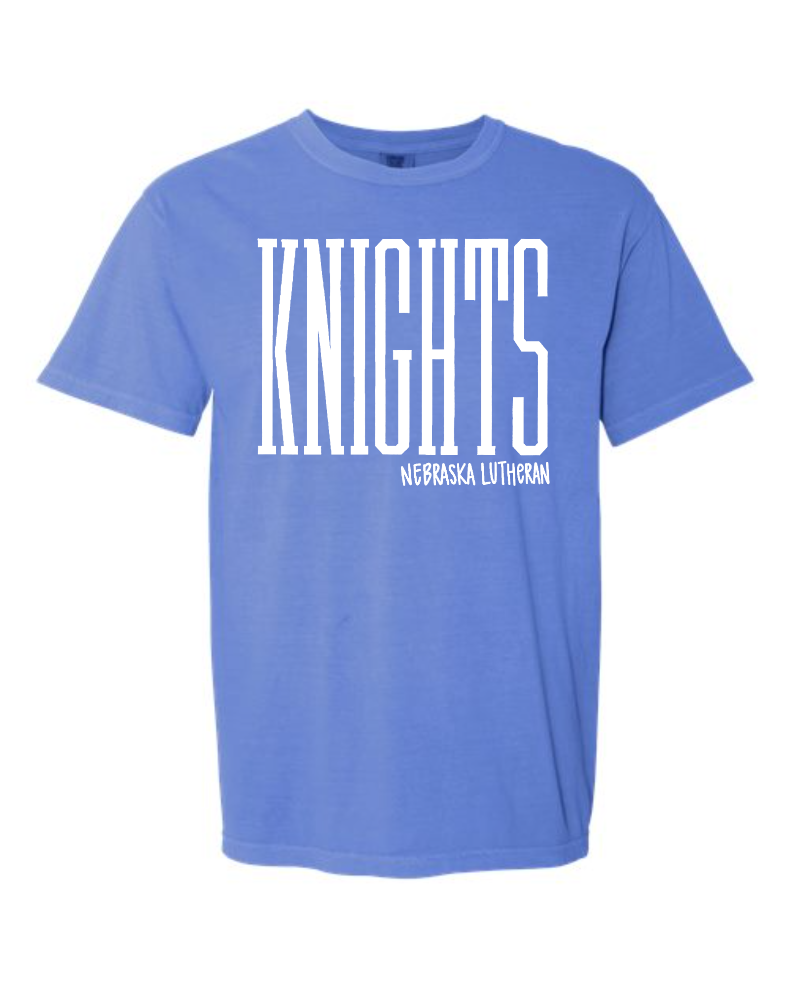 Comfort Colors - NELHS Knights - Varsity Script Tag (white) Tee