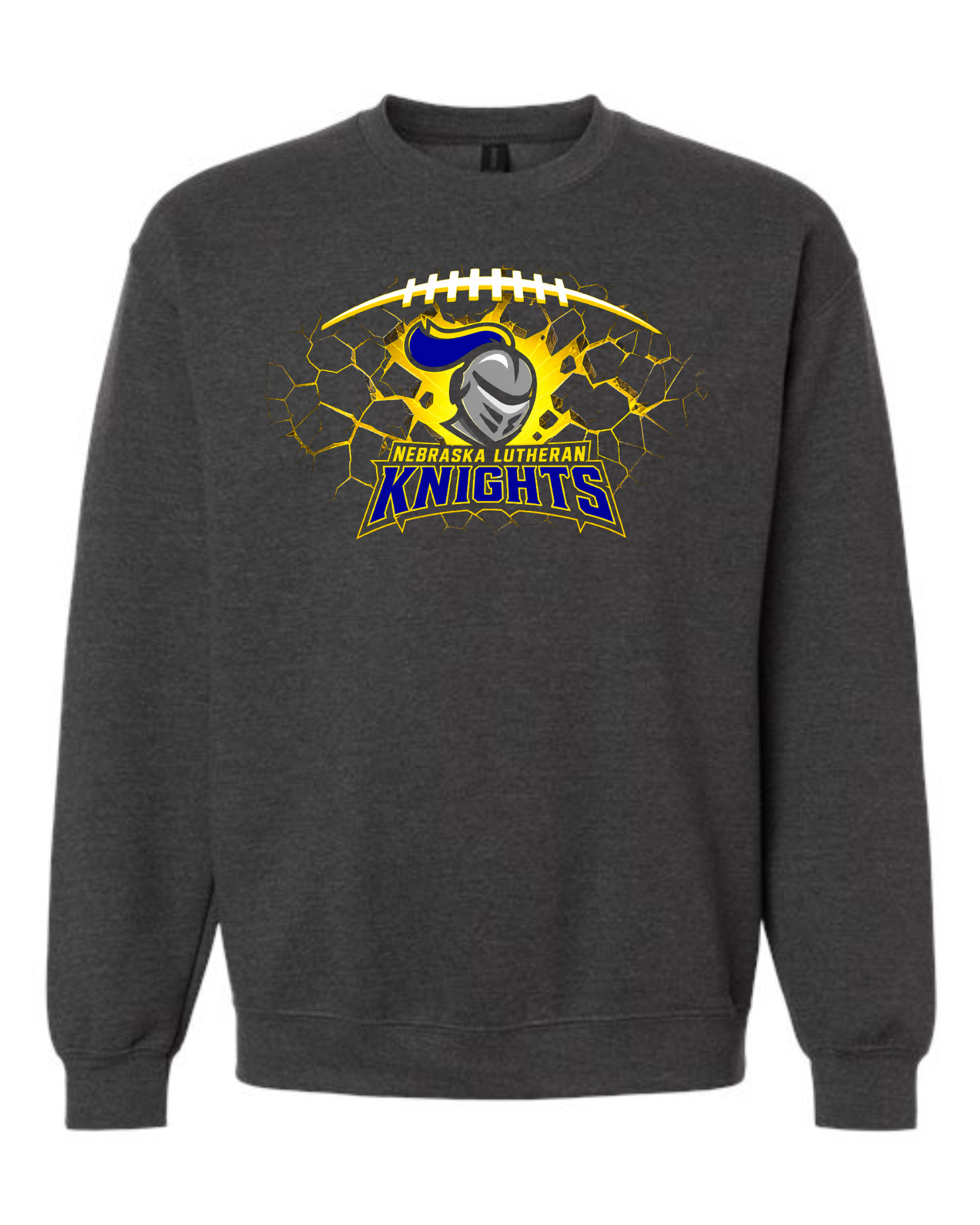 NELHS Football — Knights Cracked Ball Crewneck