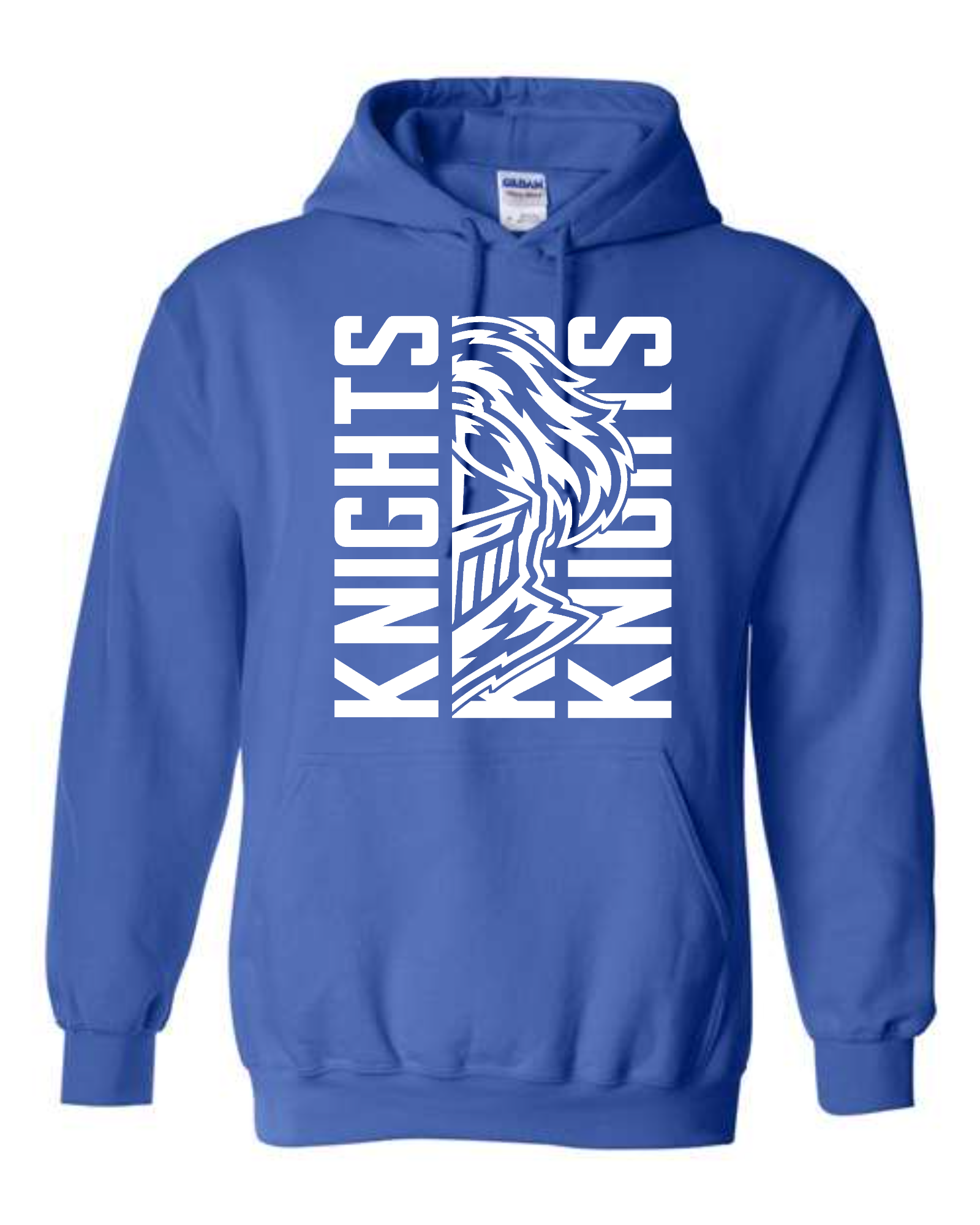 NELHS Knights — Vertical Split (white) Hoodie