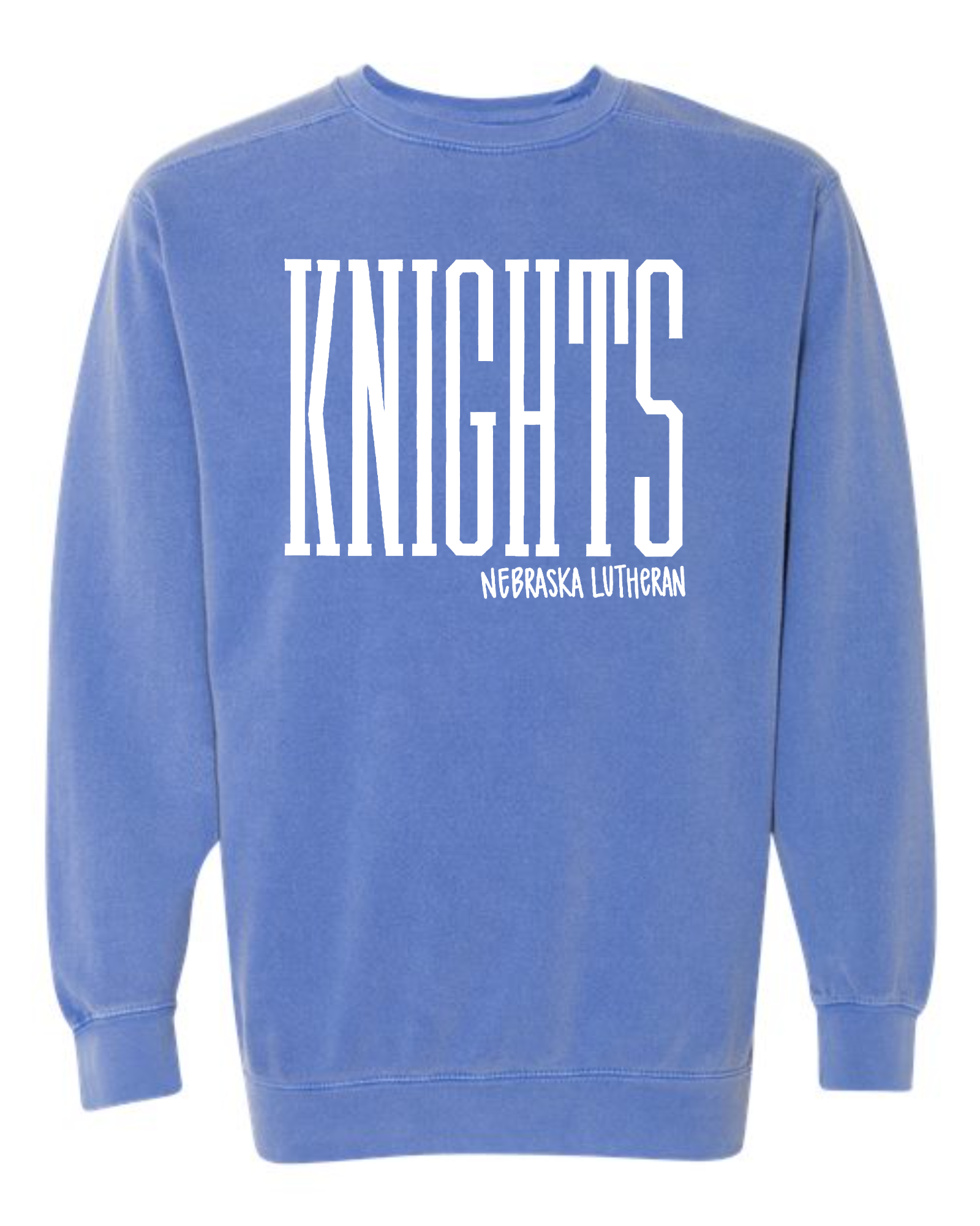 NELHS Knights - Varsity Script Tag (white) Crewneck