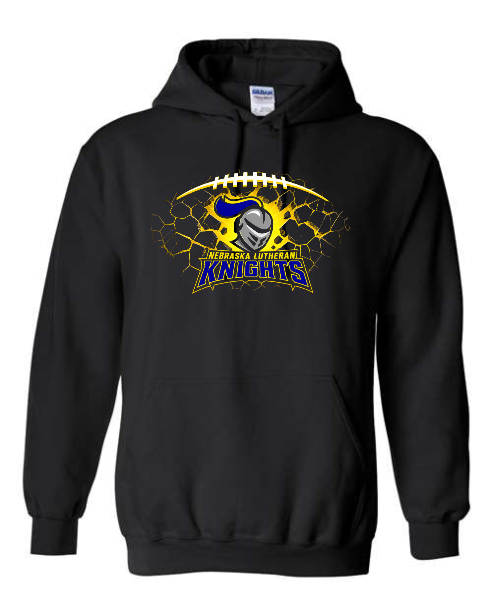 NELHS Football — Knights Cracked Ball Hoodie