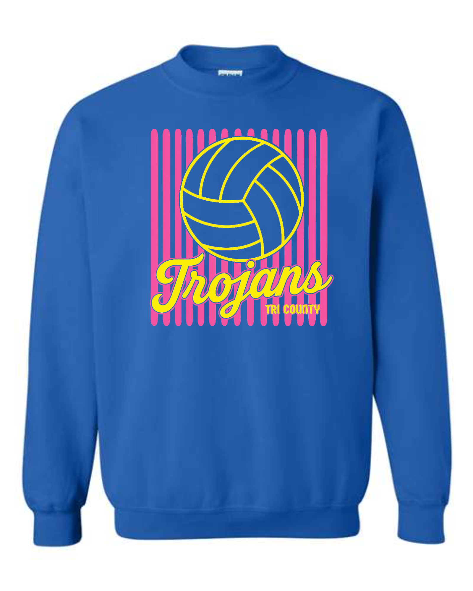 Tri County Youth Volleyball — Neon Stripes Crewneck