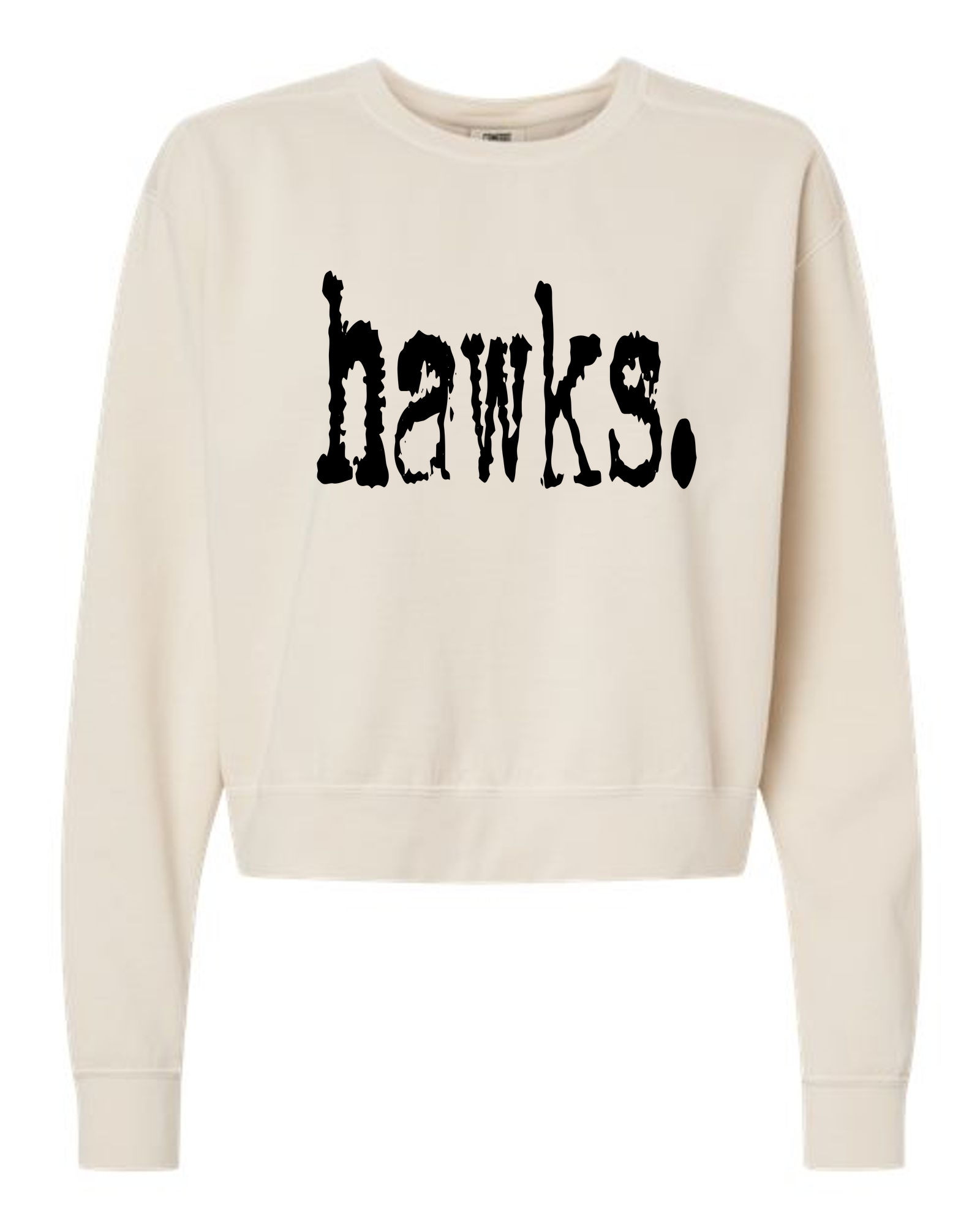 Hawks — Typography Crewneck - Comfort Colors Mid-Length