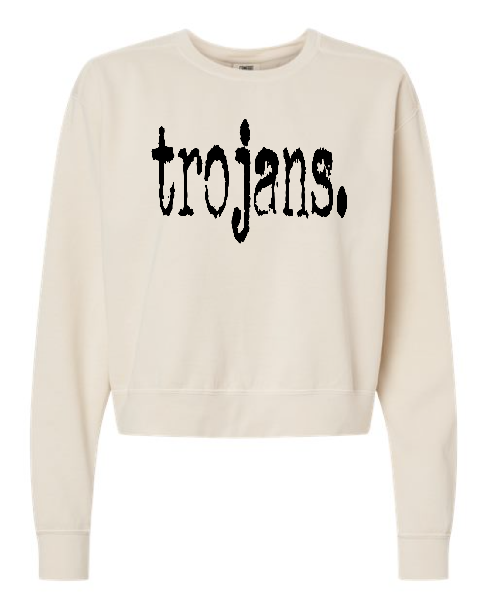 Trojans — Typography Crewneck - Comfort Colors Mid-Length